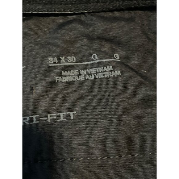 Nike Dri-Fit Flat Front Golf Pants 34x30 Navy Blue Lightweight Cotton Blend EUC - Picture 3 of 9